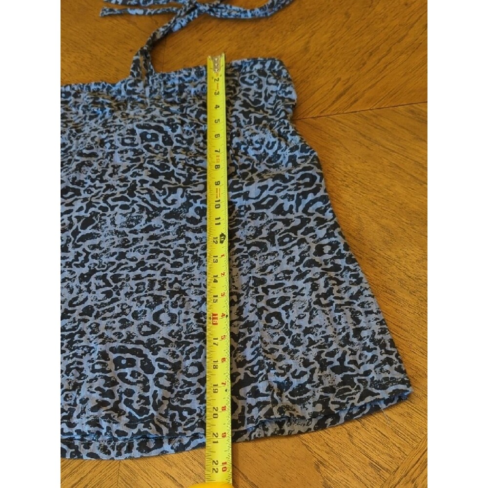 Y2K Maurices Gray And Black Leopard Print Tie Halter Babydoll Top - Picture 4 of 6